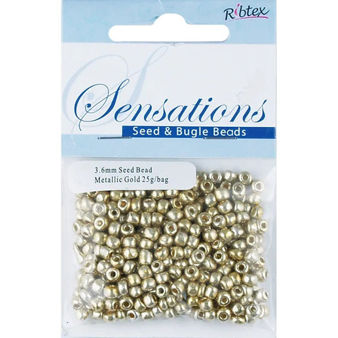 3.6mm Glass Seed Beads - 25g (available in 42 colours)